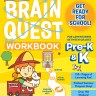 Summer Brain Quest PreK&K workbook cover with illustrated girl wearing a fire truck costume holding a cat