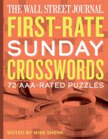 The Wall Street Journal First-Rate Sunday Crosswords